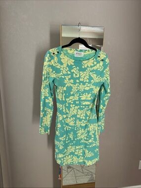 Gypsy 05 Teal & Yellow Floral Long-Sleeve Dress